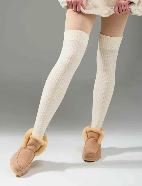 Женские гольфы Legs PARIGINA RIB COTONE бежевые - фото 1 - Miraton