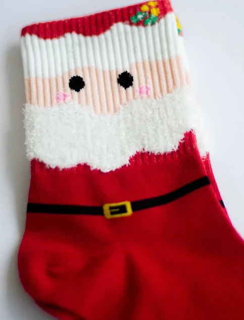 Женские высокие носки Legs CHRISTMAS SOCKS COTTON красные - фото 1 - Miraton