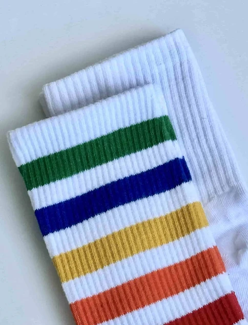 Женские высокие носки Legs коттон белые - фото 1 - Miraton