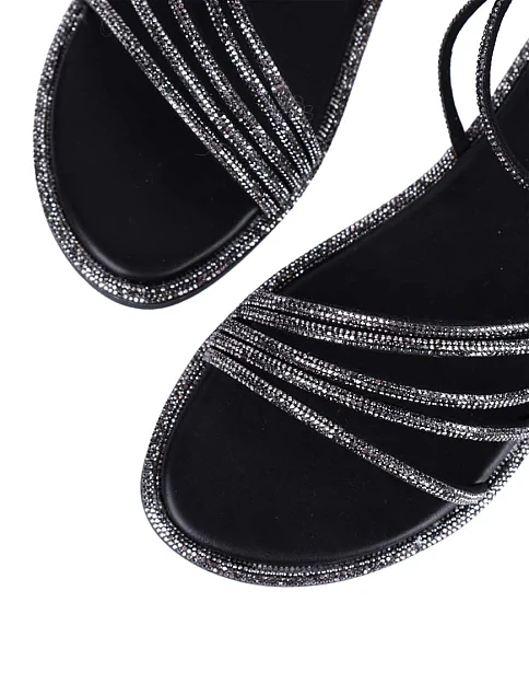 Женские сандалии Attizzare из искусственной кожи черные - фото 5 - Miraton