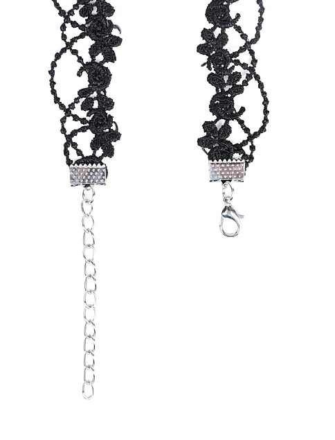 Ажурный чокер бабочка черный - фото 2 - Miraton