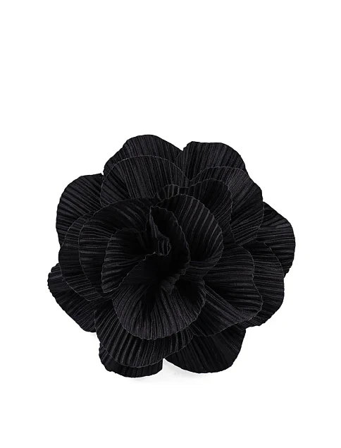 Брошь цветок тканевый черный - фото 1 - Miraton