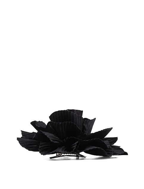Брошь цветок тканевый черный - фото 2 - Miraton