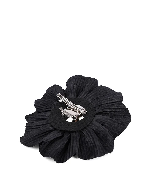 Брошь цветок тканевый черный - фото 3 - Miraton