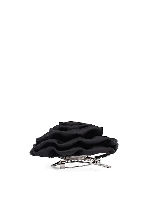 Брошь цветок тканевый черный - фото 2 - Miraton