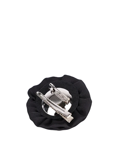 Брошь цветок тканевый черный - фото 3 - Miraton