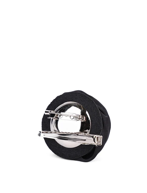 Брошь цветок тканевый черный - фото 3 - Miraton