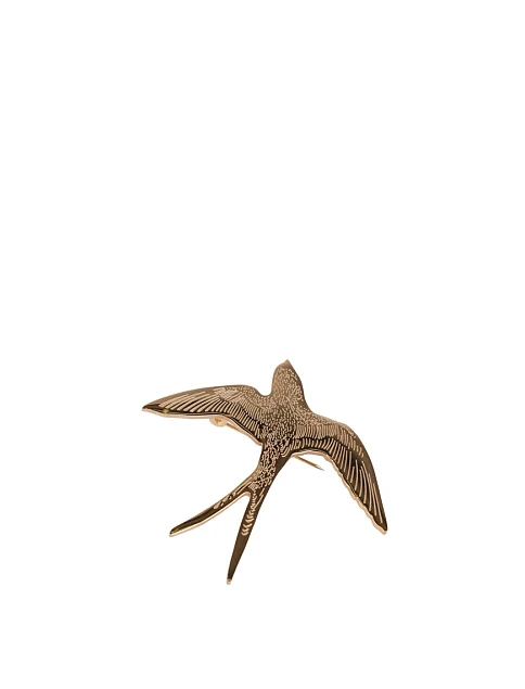 Брошь птица металл в позолоте - фото 1 - Miraton