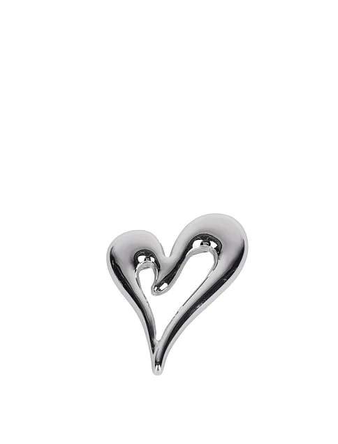 Брошь сердце металл в серебре - фото 1 - Miraton