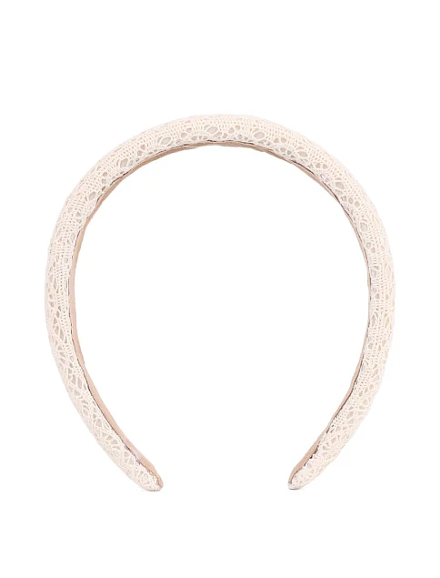 Широкий обруч для волосся ажурний молочний - фото 1 - Miraton