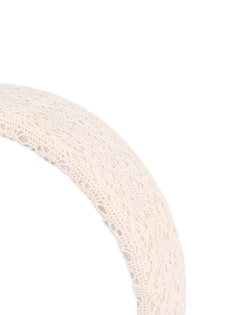 Широкий обруч для волосся ажурний молочний - фото 3 - Miraton