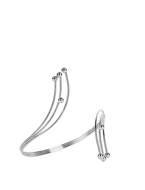 Жіночий браслет кафф у сріблі мінімалістичний - фото 2 - Miraton