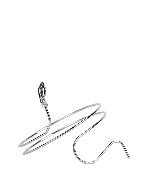 Жіночий браслет кафф змія у сріблі мінімалістичний - фото 1 - Miraton