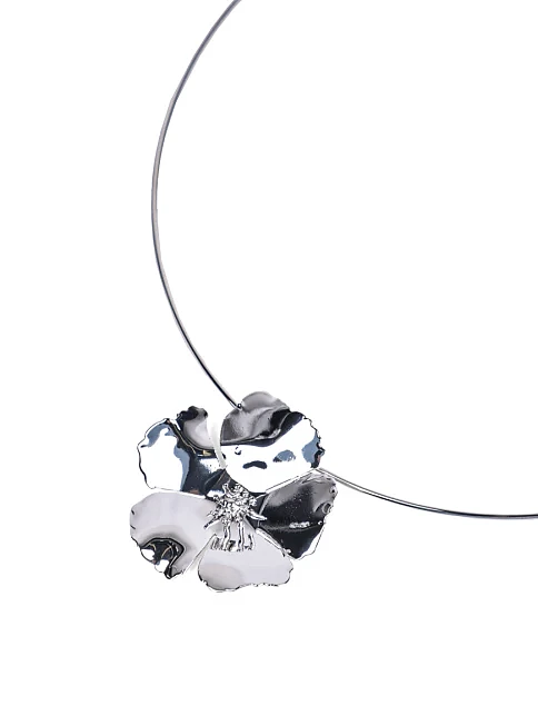 Комплект прикрас кольє з підвіскою та сережки квіти - фото 2 - Miraton