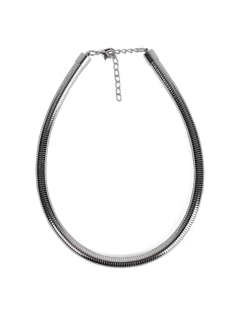 Чокер-джгут металевий срібло - фото 1 - Miraton