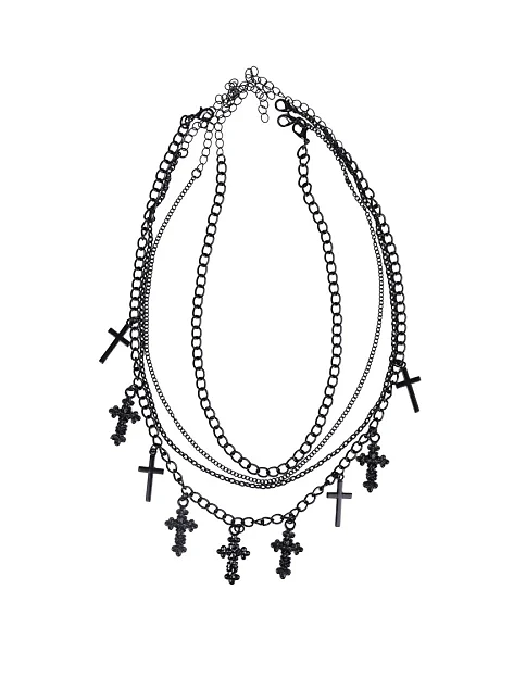 Намисто з багатошарового ланцюжка з хрестиком - фото 1 - Miraton
