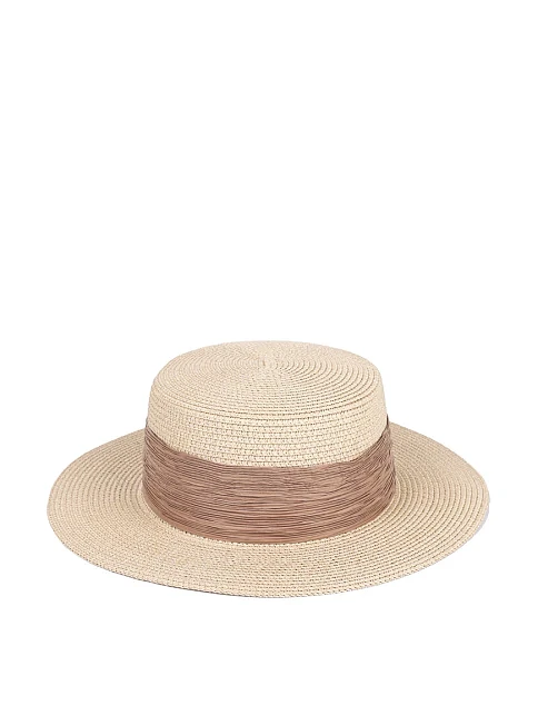 Шляпа из соломы молочная - фото 1 - Miraton