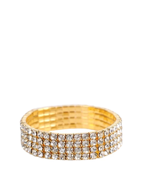 Жіночий браслет широкий з кристалами в золоті - фото 1 - Miraton