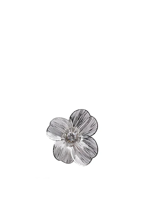 Каблучка квітка срібло регульована - фото 1 - Miraton