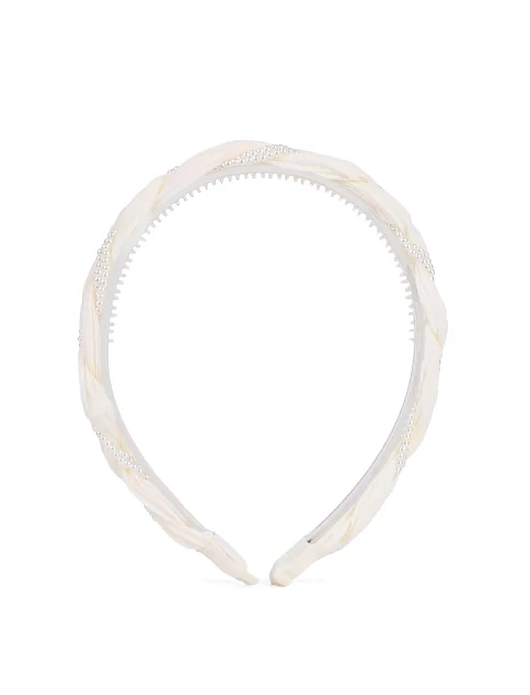 Плетений обруч для волосся бежевий з екошкіри - фото 1 - Miraton