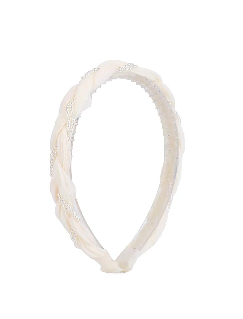 Плетений обруч для волосся бежевий з екошкіри - фото 2 - Miraton