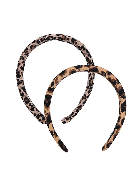 Комплект з 2 обручів з леопардовим принтом тканинний - фото 1 - Miraton