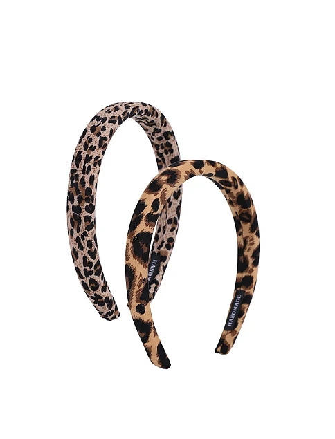 Комплект з 2 обручів з леопардовим принтом тканинний - фото 2 - Miraton