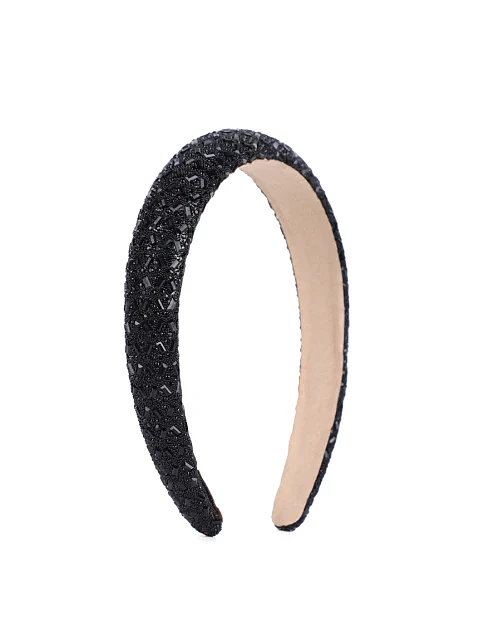 Обруч для волосся в намистинах чорний - фото 2 - Miraton