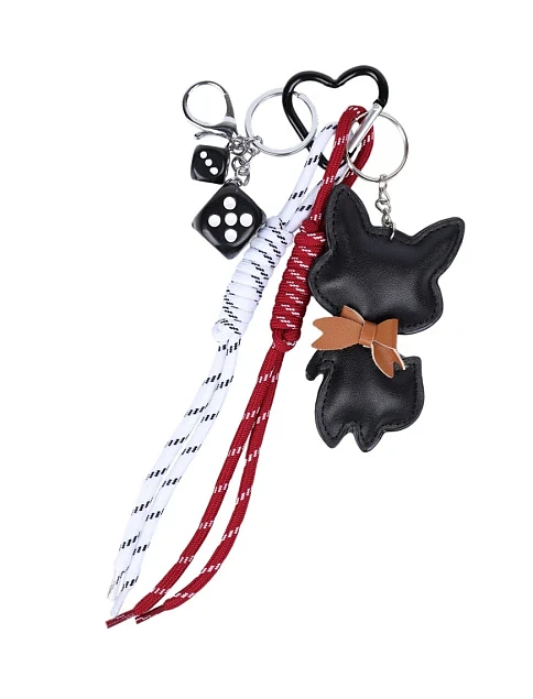 Підвіска-брелок для сумочки кошеня та гральні кубики різнокольорові - фото 1 - Miraton