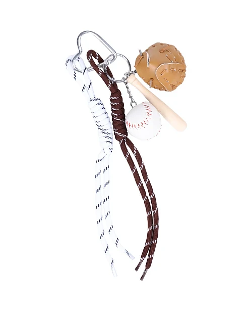 Брелок для сумочки шнурки і підвіски-бейсбол різнокольорові - фото 1 - Miraton