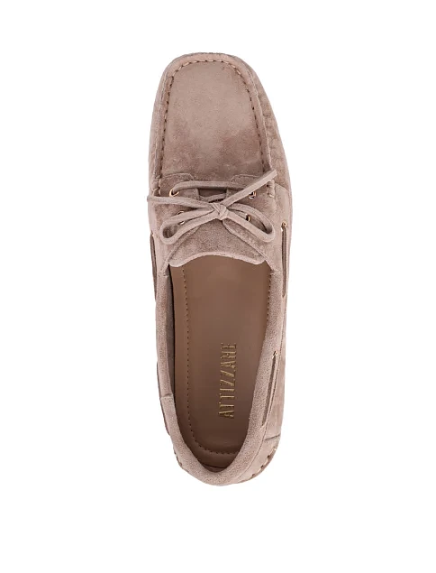 Женские мокасины Attizzare велюровые коричневые - фото 6 - Miraton