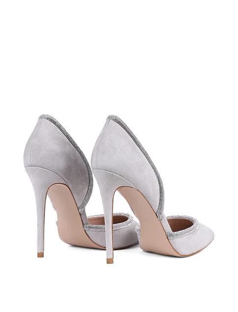 Женские туфли MIRATON велюровые серые - фото 4 - Miraton