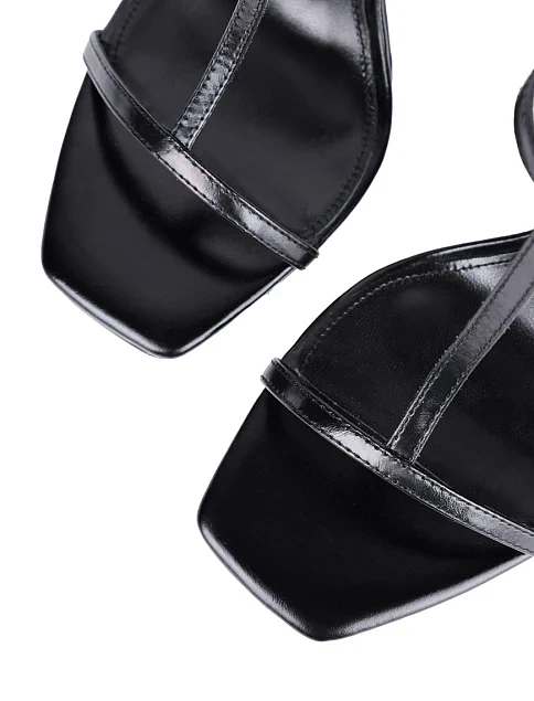 Женские босоножки MIRATON кожаные черные - фото 5 - Miraton