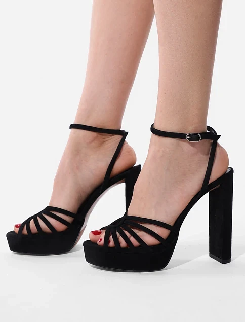 Женские босоножки Mia May велюровые черные - фото 1 - Miraton