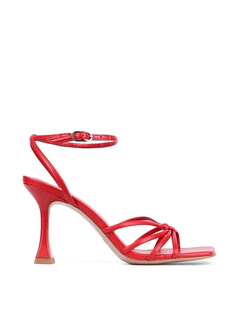 Женские босоножки MIRATON кожаные красные - фото 2 - Miraton