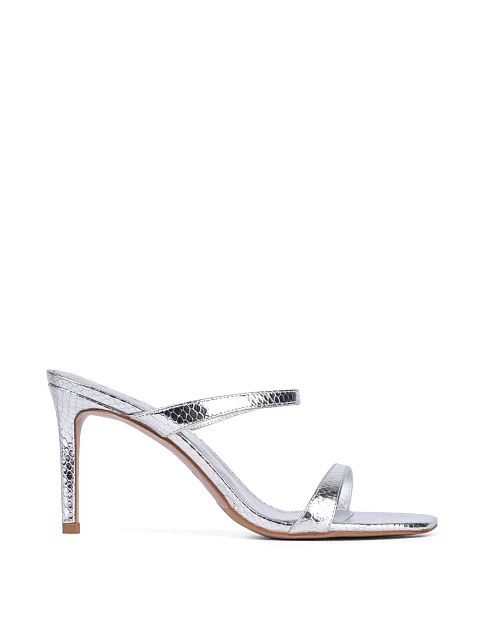 Женские сабо Mia May кожаные серебряного цвета - фото 1 - Miraton