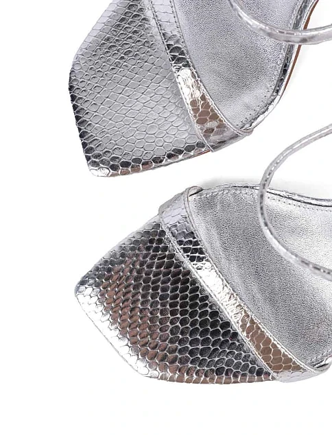 Женские сабо Mia May кожаные серебряного цвета - фото 5 - Miraton