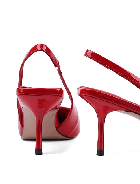 Женские туфли слингбеки MIRATON лаковые красные - фото 2 - Miraton