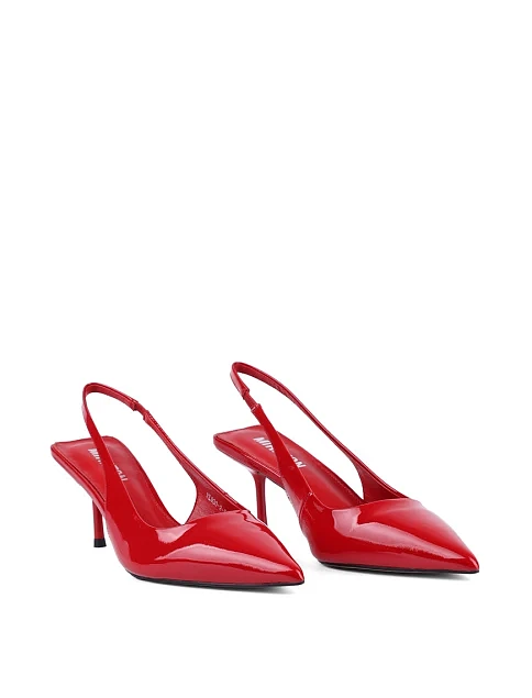 Женские туфли слингбеки MIRATON лаковые красные - фото 3 - Miraton