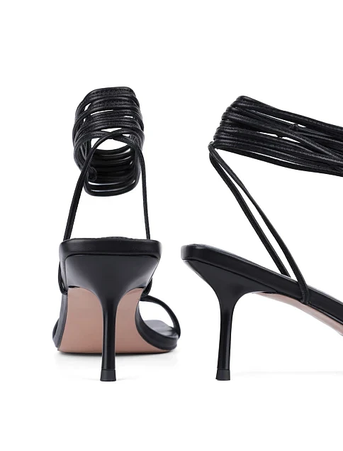 Женские босоножки MIRATON кожаные черные - фото 2 - Miraton