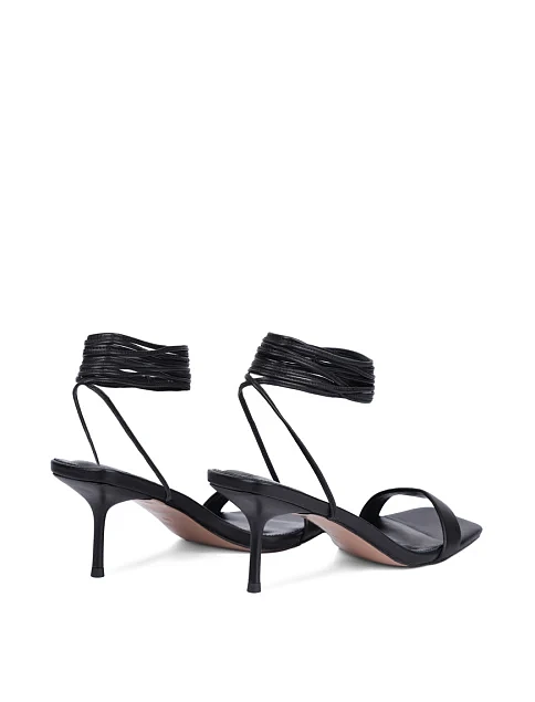 Женские босоножки MIRATON кожаные черные - фото 4 - Miraton