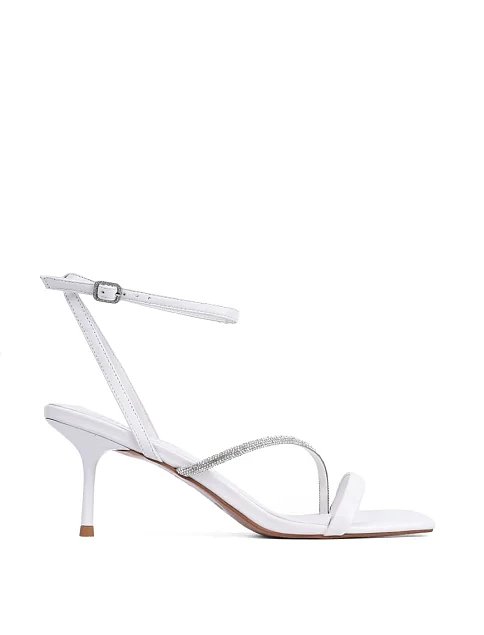 Женские босоножки MIRATON кожаные белые - фото 2 - Miraton