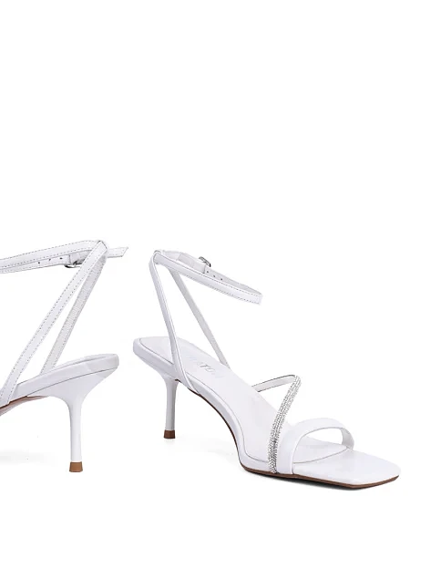 Женские босоножки MIRATON кожаные белые - фото 3 - Miraton