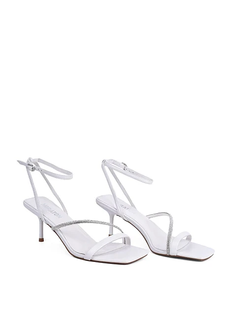 Женские босоножки MIRATON кожаные белые - фото 4 - Miraton