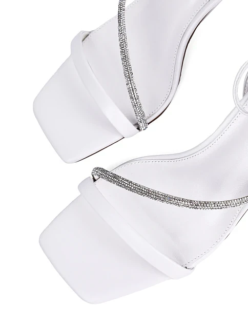 Женские босоножки MIRATON кожаные белые - фото 6 - Miraton