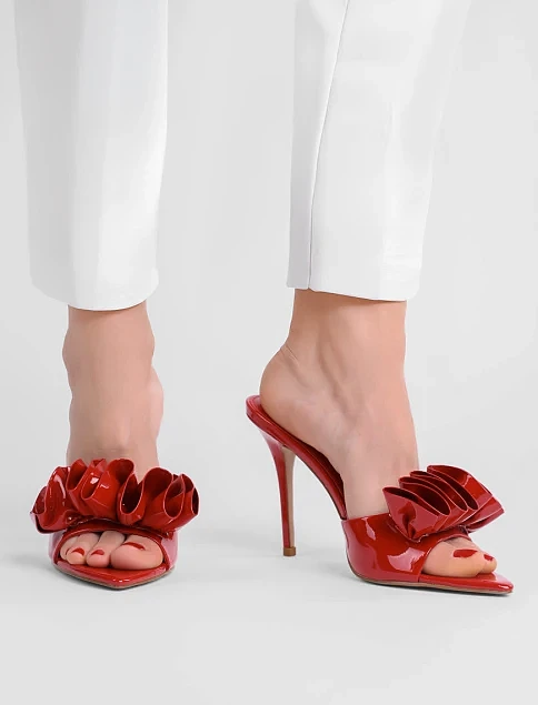 Жіночі сабо MIRATON лакові червоні - фото 1 - Miraton