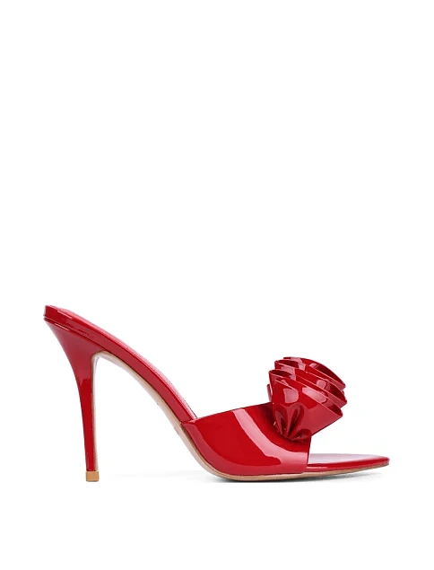 Жіночі сабо MIRATON лакові червоні - фото 2 - Miraton