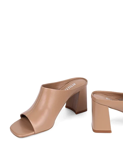 Женские сабо Attizzare кожаные бежевые - фото 3 - Miraton