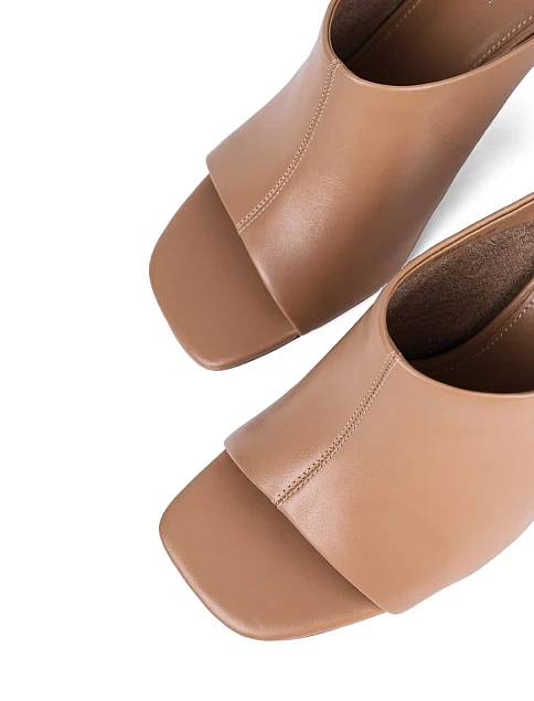 Женские сабо Attizzare кожаные бежевые - фото 6 - Miraton