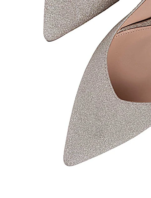 Женские туфли лодочки MIRATON с глиттером золотые - фото 5 - Miraton